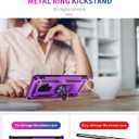 Androgate for Samsung Galaxy S9 Case with HD Screen Protectors, Military-Grade Metal Ring Holder Kickstand 15ft Drop Tested Shockproof Cover Case for Samsung Galaxy S9 (2018), Purple