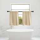 PONY DANCE Short Blackout Curtains for Kitchen Windows, Small Drapes for Bathroom, Thermal Insulated Window Curtains Tiers for Basement, W 29 x L 36, Biscotti Beige, 1 Pair
