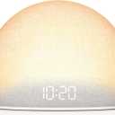 HOUSBAY Sunrise Alarm Clock with White Noise Sound Machine  Wake-Up Light for Bedroom, 5 Gentle Alarm Sounds, 20 Soothing Sleep Sounds, Dimmable Display, Phone-Free Bedside Clock