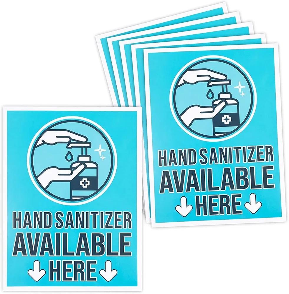 Stockroom Plus Hand Cleaner Here Adhesive Sign Labels, Store Sign (9 x 12 in, 6 Pack)