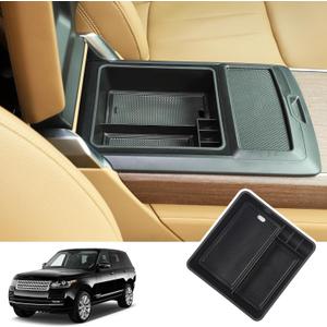 Car Armrest Storage Box Tray Compatible with Land Rover Range Rover Sport/Vogue 2023+ Center Console Organizer Tray Armrest Box Non-Slip Storage Box (with no Refrigerator)
