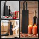 Hoolerry 36 Pcs Gift Bag Black Single Fabric Reusable Non Woven Tote Gift Bags Bulk Bottle Holder Carrier with Handles for Shopping Wedding Birthday Dinner Parties