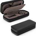 Travel Watch Case - Watch Leather Travel Case - Watch Case for Men - Modern (Black)