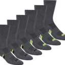 PUMA Men's Crew Socks (6-Pack) (10-13, Grey/Green)
