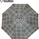 SoulRain 48" Large Umbrella Windproof Stick Umbrellas for Rain, Automatic Open, Vintage Cane big Umbrella with Classic Wooden Handle,Open for 2 Persons adult,for Women & Men(Green Yellow plaid)