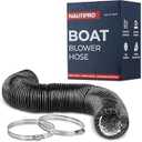 NautiPro Boat Blower Hose 4 Inch – Marine Exhaust Hose – Flexible Air Vent Hose for Engine Compartment, RV, Jet Ski – Black