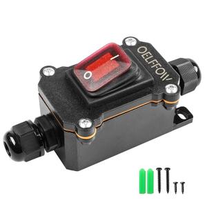 Waterproof On Off Toggle Switch Double Outlet with Red Light Rocker Button Inline Cord Switch DPST AC/DC 20A-125V,16A-250V,30A-24V,35A-12V, IP66