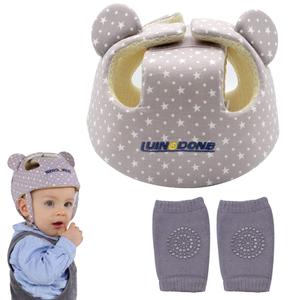 Xifamniy Baby Soft Safety Helmet Foam Head Protector Helmet for Toddler Infant Walking Suit 6-24m (Grey Star)
