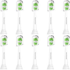 Aoremon Replacement Heads for Philips Sonicare -10 Pack Toothbrush Heads Compatible with Phillips Sonicare W HX6062/65 & All Snap-on Electric Toothbrush Handles, White