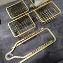 REINHARDT Aluminum Shower Caddy Hanging Adjustable Shower Caddy, Rustproof Hanging Shower Organizer with Hooks Soap Holders, Over Shower Head Caddy for Handheld Showerhead, Gold