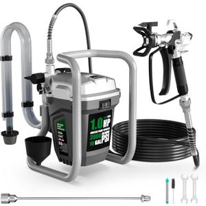 Airless Paint Sprayer, High-Pressure Electric Paint Spray Gun with Extension Rod, Thinning-Free Professional Painting Tool for Interior/Exterior Walls, Fences, Ceilings, Cabinets (Industrial Style)