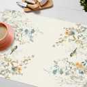 Spring Floral Blue Bird Kitchen Towels Set of 2, Farmhouse Wildflower Spring Dish Tea Towels for Kitchen Decor, Rustic Flower Hand Towels for Bathroom Decor, 16x24 Inch