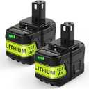 ARyee 2Pack 12.0Ah 18V P108 P109 Replacement for Ryobi 18V Battery P102 P103 P104 P105 P107 P106 Compatible with Ryobi ONE+18Volt Cordless Power Tool Battery