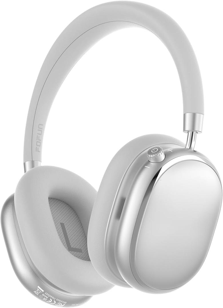 NC95 Hybrid Active Noise Cancelling Headphones with Knob Control, 65H Playtime Over Ear Headphones Wireless Bluetooth 6.0, App Control, Hi-Res Audio, Comfort Fit, Clear Calls for Travel/Workout (Silver)