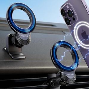Compatible with Mag-Safe Car Mount,Magnetic Car Phone Mount,2 in 1 Super Stable Dash&Air Vent Car Phone Mount,Mag-Safe Accessories for iPhone 15 Pro Plus Max 14 13 12 Mini Mag-Safe Case