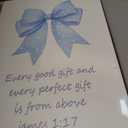3 Piece Light Blue Bows Bathroom Decor Jesus Teen Girl Room Decor 16x24 In