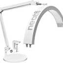 Neatfi Half Moon 2500 Lumens LED Table Lamp with Base & Clamp, CCT (White) | CCT Dimming, 5 Light Modes, Professional Task Light for Estheticians & Nail Techs, Ideal for Nail Art, Facials & Tattoos
