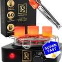 PRO Hookah Coal Burner for Hookah Cubes 500W with grid  BLACK HEAT Charcoal Burner Electric for Shisha with grill & FREE Hooka Tongs - Strong Durable 304 Steel Coil