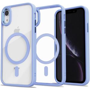 PinLiSheng Magnetic for iPhone XR Case [Anti-Yellowing] [Military Grade Protection] Shockproof Clear Hard Back Slim Case for Men Women - Blue