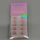 BTArtbox Press on Nails Short - White French Tip Press On Nails Square, Chrome Glazed Glue On Nails, Stick On Nails in 15 Sizes - 30 Soft Gel Fake Nail Kit, Be Elegant