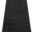 Indoor Outdoor Door Mat, 6x 3' Doormat for Entryway, Rubber Backing Non Slip Front Door Mat Outside Entrance, Super Absorbent Commercial Floor Mat for Home Office, Black