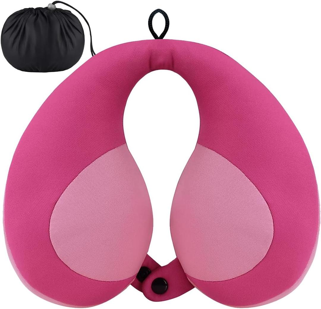 INFANZIA Kids Chin Supporting Travel Neck Pillow, Helps Support Head and Neck, Comfortably Designed for Head, Neck, and Chin Support - Gifts for Toddler/Child/Kids, Pink, Child-Size