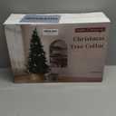 28in Christmas Tree Collar - Woven Hyacinth Tree Collars for Artificial Trees - Rattan Rustic Farmhouse Basket for Tree Base Cover with Cord Cut-Out for 6ft 7.5ft Tree (Brown)