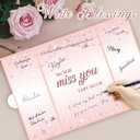 Farewell Guest Book Alternative, Retirement Going Away Party Decorations Farewell Gifts for Coworkers Friends, We Will Miss You Card Signature Board, Graduation Goodbye Gift for Women Man, Rose Gold