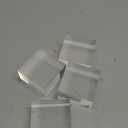 Remerry 4 Pieces 3 x 3 x 2 Acrylic Square Display Block Clear Polished Acrylic Cube Jewelry Stand Ring Showcase Display Holder Base