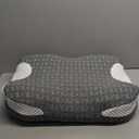 Elviros Cervical Neck CPAP Pillow for Sleeping, Ergonomic Adjustable Height Neck Support Memory Foam Bed Pillow for CPAP Users with Sleep Apnea, Suitable for Side and Back Sleepers (Dark Grey)