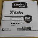 Depend Guards Incontinence Pads for Men, Maximum Absorbency, 104 Count