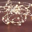 Rhytsing 36 LEDs White Pearl Glarand Battery Operated Fairy String Lights with Timer Function for Wedding Christmas Party Event Decoration, 14.7FT - 2 Pack