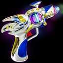 ArtCreativity Space Blaster Toy Gun - Light Up Alien Ray Gun with Flashing LEDs & Sound, Futuristic Space Gun Toy with Batteries Included, Fun Gift for Kids