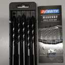 5-Piece 3/8 Masonry Drill Bits for Tile Glass Ceramic Wall Brick Stone Soft-Metal Wood, 3/8 Inch Concrete Drill Bits Cement Drill Bit Set, 3-Flat Shank, YG8 Carbide Tungsten Steel Alloy Tip 10mm