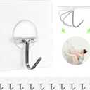 JINSHUNFA Adhesive Wall Hooks 13LB Heavy Duty No Drill Transparent Waterproof Hooks for Bathroom Kitchen Towel Coat 12 Pack