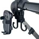 Ezkindheit 2-in-1 Hook & Phone Holder - Universal for Strollers, Bikes - 360° Rotation, Non-Slip Design, Hands-Free Stroller Accessories for Parents.