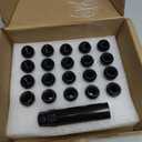 M12x1.25 Black 6 Spline Lug Nuts - Anti-Theft, 1.38" Long, Set of 20 - Acorn Aftermarket Wheel Lug Nuts