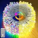 KNONEW 720 LED 337FT Christmas Lights Outdoor Clear Wire Color Changing String Lights with 11 Modes & Timer Dimmable Fairy Light for Xmas Tree Roof Yard Wedding Decorations(Warm White to Multicolor)