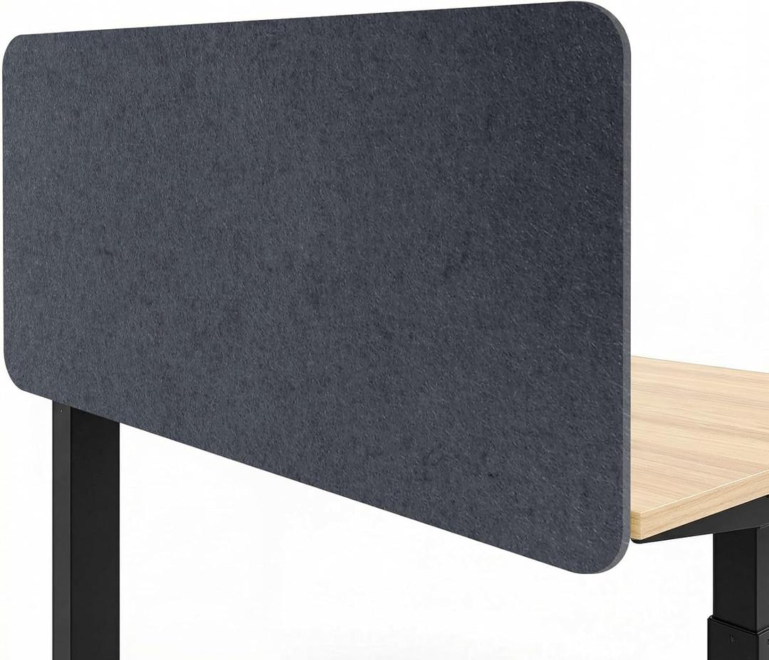 Desk Divider, Clamp On Felt Desk Privacy Panels, Acoustic Sound Absorbing Desk Partition for Office Desk, Reduce Distractions, Dark Gray, 1 Pack, 24 x 48 in
