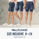 WallFlower Women's Ultra Denim Bermuda Shorts 9" Mid-Rise Insta Soft Juniors (Available in Plus Sizes) (Black)