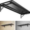 1.3x4FT Adjustable Garage Shelf Wall Mounted Fold Down Shelf Metal Heavy Duty Black 1Pack