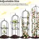 2 Pack 70.87" Garden Obelisk Trellis for Climbing Plants Rustproof Metal Plant Tower, Pyramid Design for Roses, Clematis, Jasmine, and Vegetable Vines, Indoor & Outdoor Use, Black