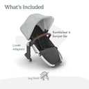 UPPAbaby RumbleSeat V2+ Second Lower Seat/Compatible with Vista V2 and Vista V3 / Adapters, Bumper Bar, Bug Shield Included/Stella (Grey Brushed Mlange/Silver Frame/Chestnut Leather)