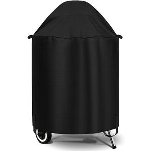 SunPatio Grill Cover Compatible with Weber, Big Green Egg, Char-Broil 22 Inch Charcoal Kettle Grills, Outdoor Waterproof BBQ Grill Cover, Compared to Weber 7150, 27.7" Dia x 38" H