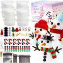 Rtisaeu 12 Pack Christmas Snowman Crafts for Kids, Build a Snowman Kit Indoor Decorations, DIY Snowman Kit Christmas Stocking Stuffers Gift Snowman Making Kit Toys for Activities Party Supplies