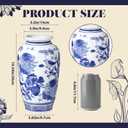 Ferrochef Blue and White Ceramic Vase, Chinoiserie Flower Vase for Home Decor(Classic)