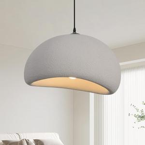 19.7in Wabi Sabi Pendant Light, Kitchen Island Lighting Fixture Ceiling Mount Japanese Lamp Japandi Chandelier for Dining Living Room Hallway Bedroom Restaurant Hanging Lamp, Grey 1 Pack