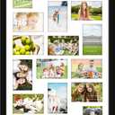 DUENPY 18x30 Picture Frame 4x6 Collage Picture Frame Displays Eighteen 4x6 inch Photos Collage Wall Decor Wall Hanging Black, 18x304x6 opening