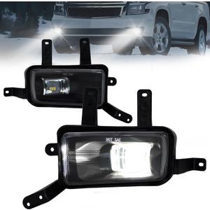 LED Fog Lights Assembly Fit for Chevy Tahoe, Suburban 2015-2020, Suburban 3500HD 2016-2019, GMC Yukon & Yukon XL 2015-2020, Front Driving Fog Lamps Kit, DOT Certified - 1 Pair