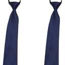 2 Pieces Adjustable Woven Zipper Pre Necktie For Kids Boys,Solid Color Tie For Kids Formal Wedding Graduation School Uniforms